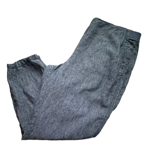 J.Jill Love Linen 100% Linen Denim Blue Pants Pull-On Pockets Women's Size XL - Picture 8 of 8